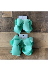 OS - Mermaid Green Stacked Grosgrain Bow