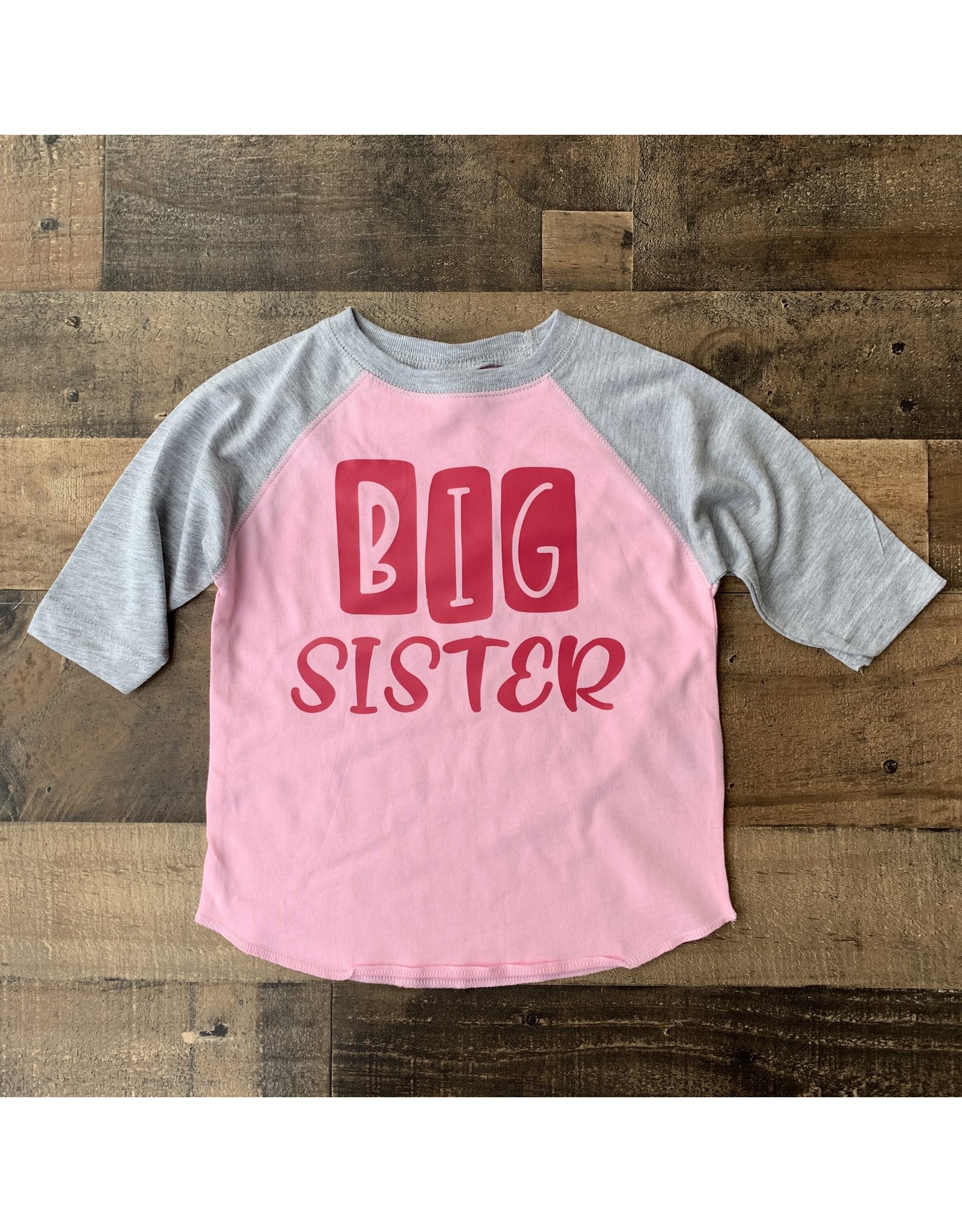 BIG SISTER Grey/Pink Raglan