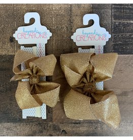 Beyond Creations Beyond Creations - Gold Glitter Metallic Bow on 1/4 HB