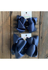 One Stop Bow Shop OS - Navy Stacked Grosgrain Bow