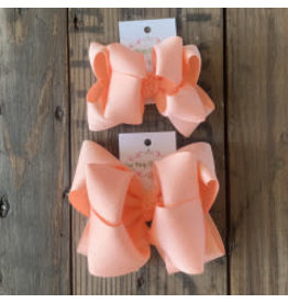 OS - Light Coral Stacked Grosgrain Bow