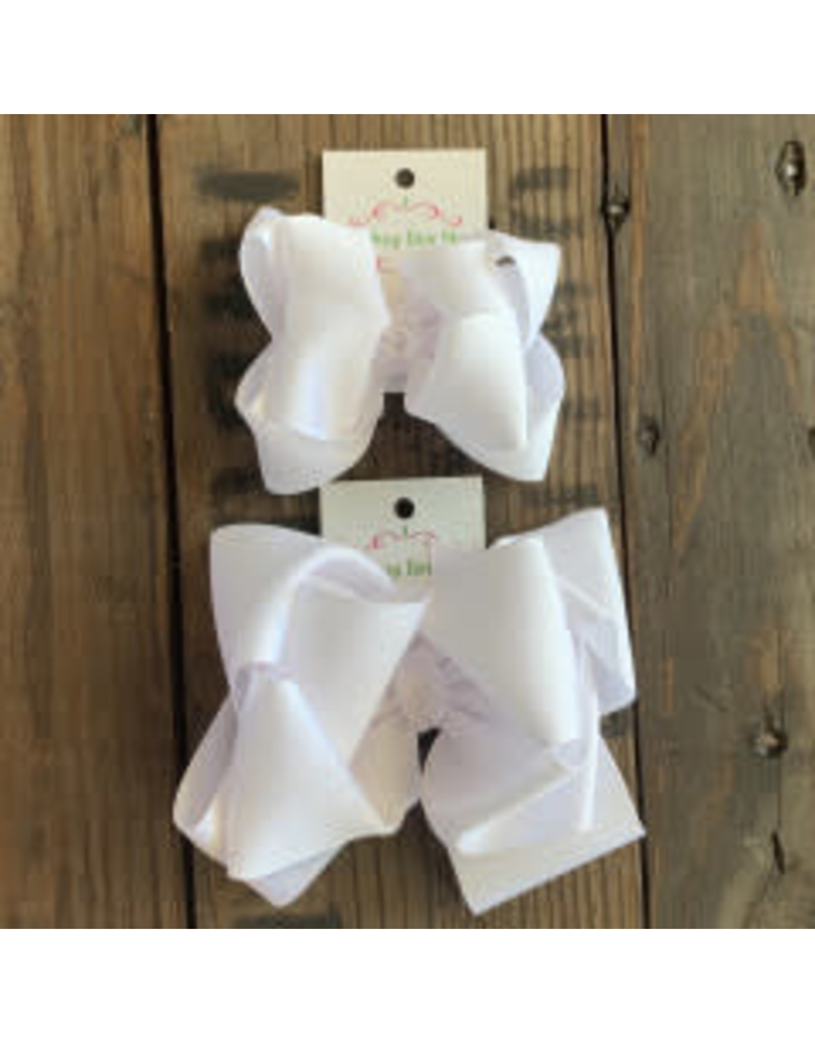 One Stop Bow Shop OS - White Stacked Grosgrain Bow
