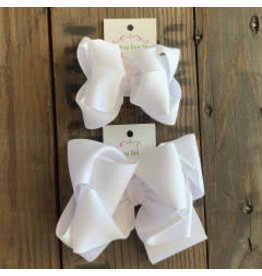 One Stop Bow Shop OS - White Stacked Grosgrain Bow