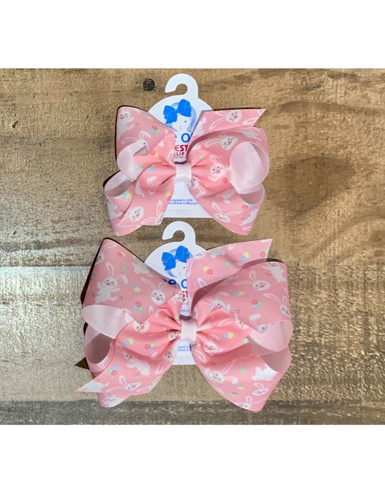 Wee Ones - Pink Easter Bunny Print Bow