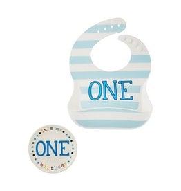 Mudpie Mud Pie - ONE Boy Bib & Plate Set