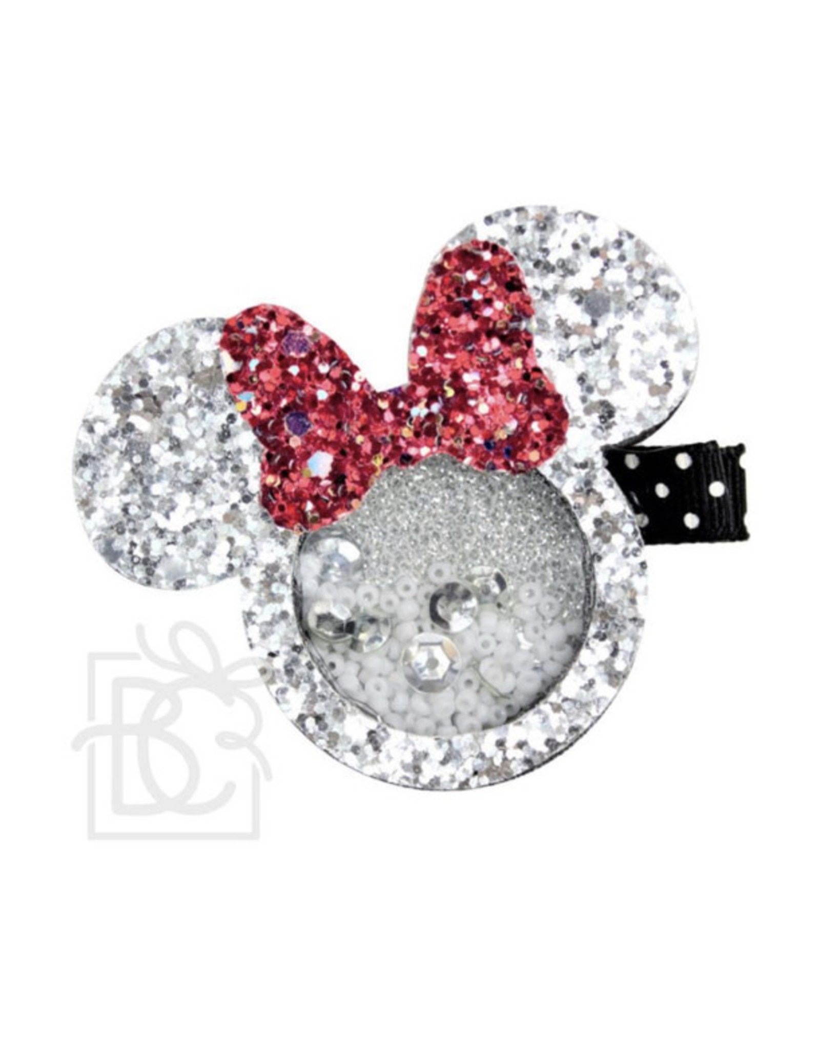 Beyond Creations Beyond Creations - Silver/Red Bow Mouse Glitter Shaker