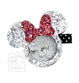 Beyond Creations Beyond Creations - Silver/Red Bow Mouse Glitter Shaker