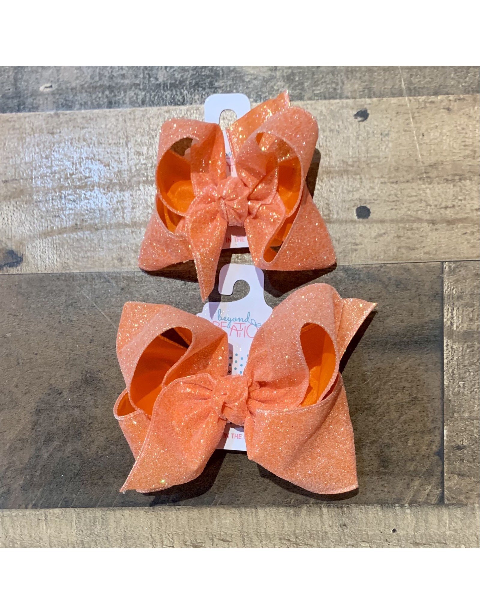 Beyond Creations Beyond Creations- Orange Glitter Metallic Knot Bow