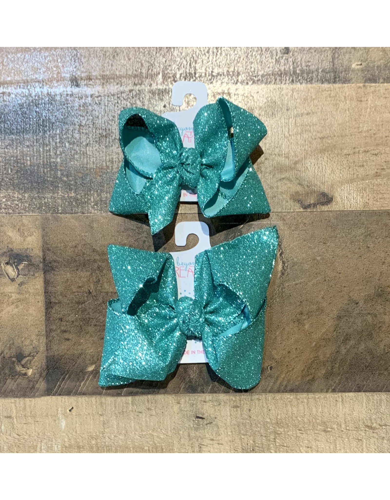 Beyond Creations Beyond Creations- Aqua Glitter Metallic Knot Bow