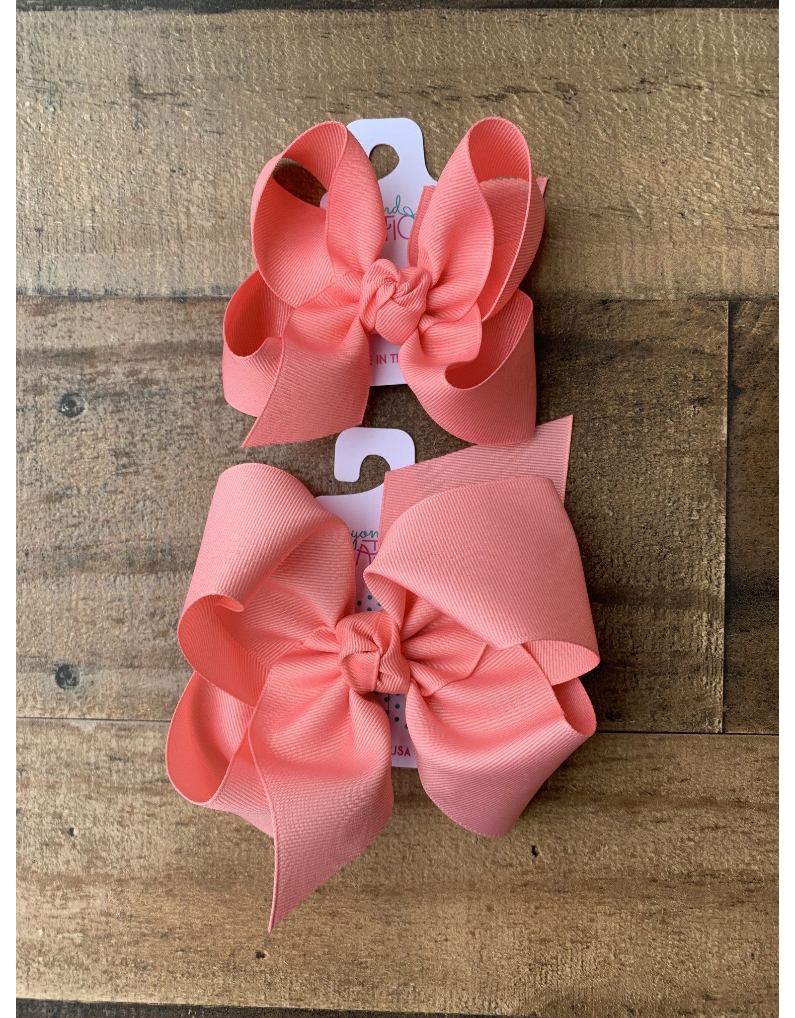 Beyond Creations Beyond Creations- Shell Pink Grosgrain Knot Bow