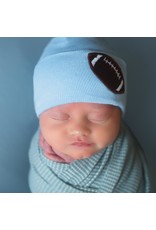 ILYBEAN Ilybean- Blue Chenille Football Nursery Beanie