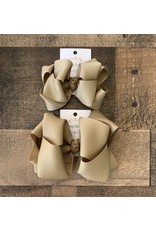 One Stop Bow Shop OS - Khaki Stacked Grosgrain Bow