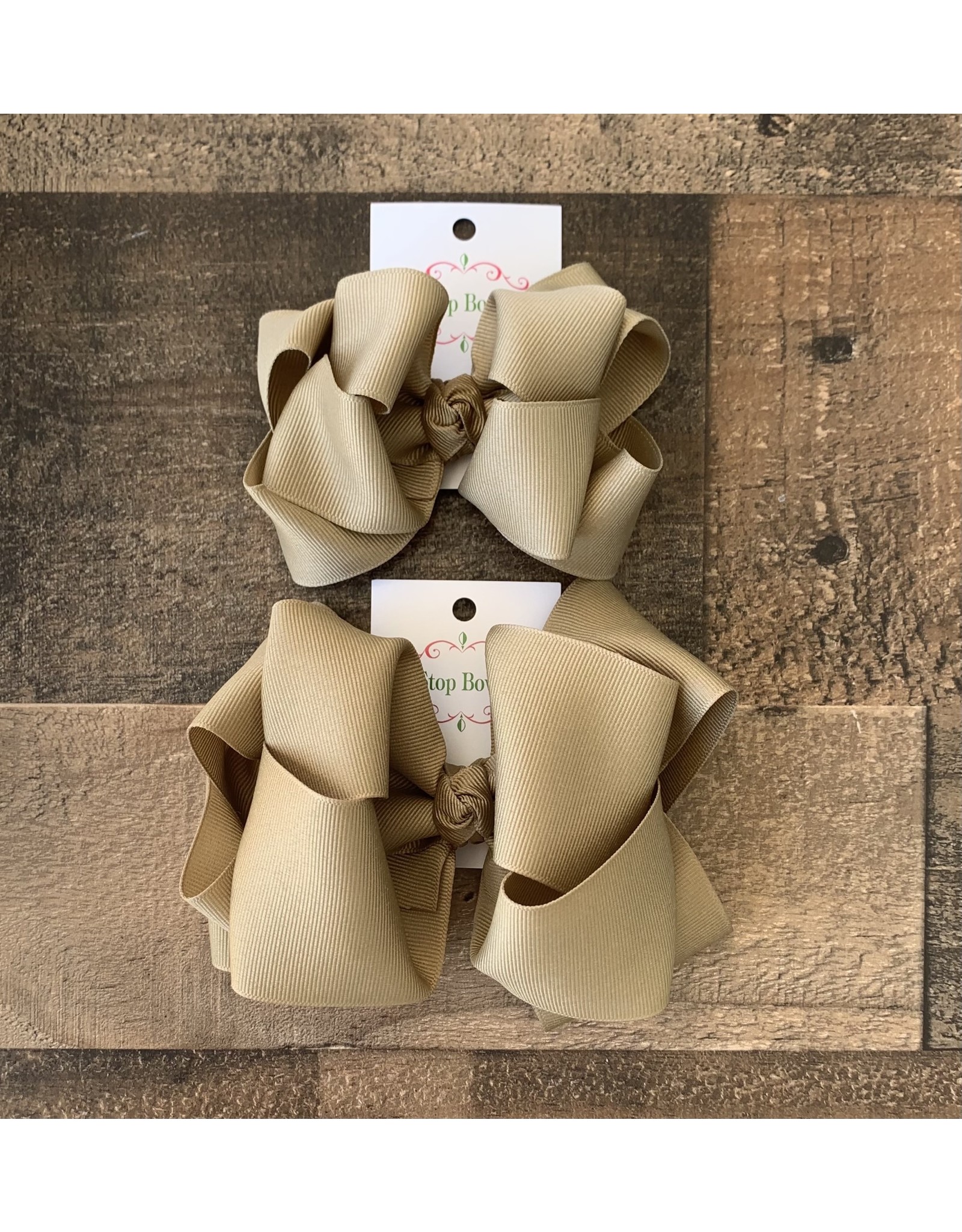 One Stop Bow Shop OS - Khaki Stacked Grosgrain Bow