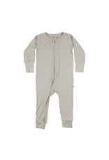Brave Little Ones Brave Little Ones- Taupe Ribbed Zip Romper