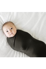Brave Little Ones- Antique Black Ribbed Stretchy Swaddle Set