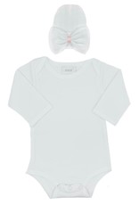 ILYBEAN Ilybean- White/Pink Bow Hat & White Onesie