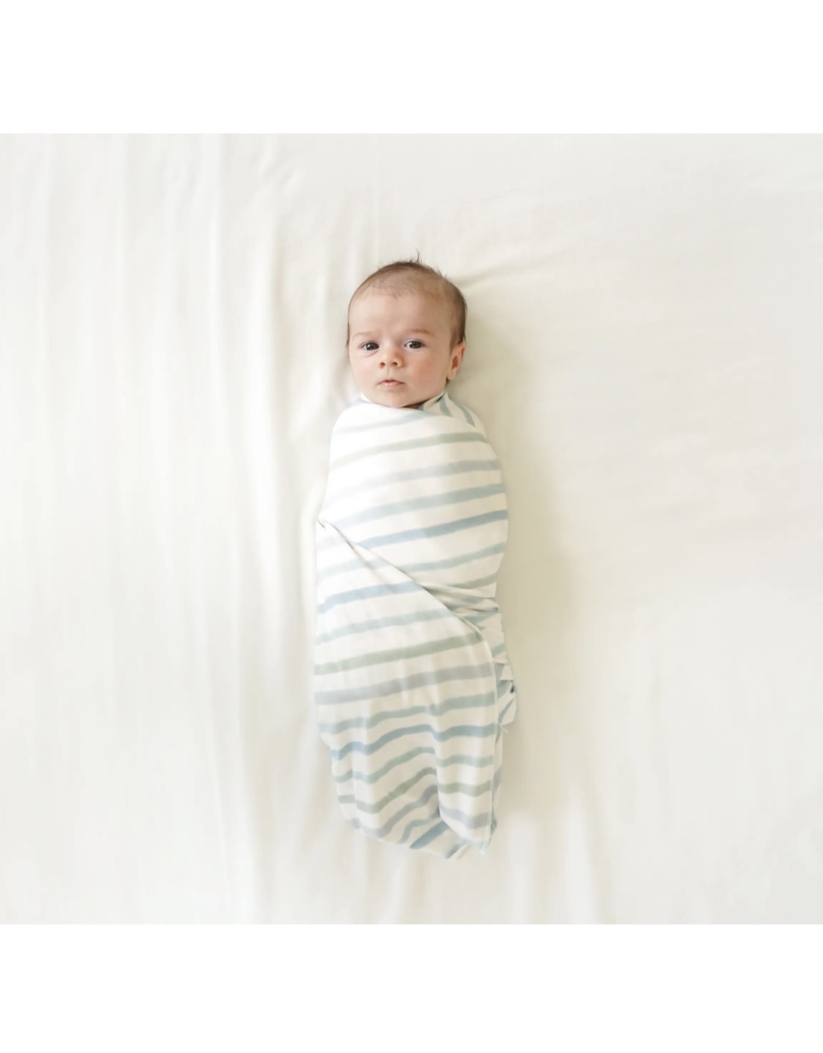 Village Baby Village Baby- Extra Soft Stretchy Knit Swaddle Blanket: Dapper Stripes