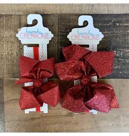 Beyond Creations Beyond Creations - Red Glitter Metallic Bow on 1/4 HB