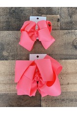 OS- Neon Pink Stacked Grosgrain Bow