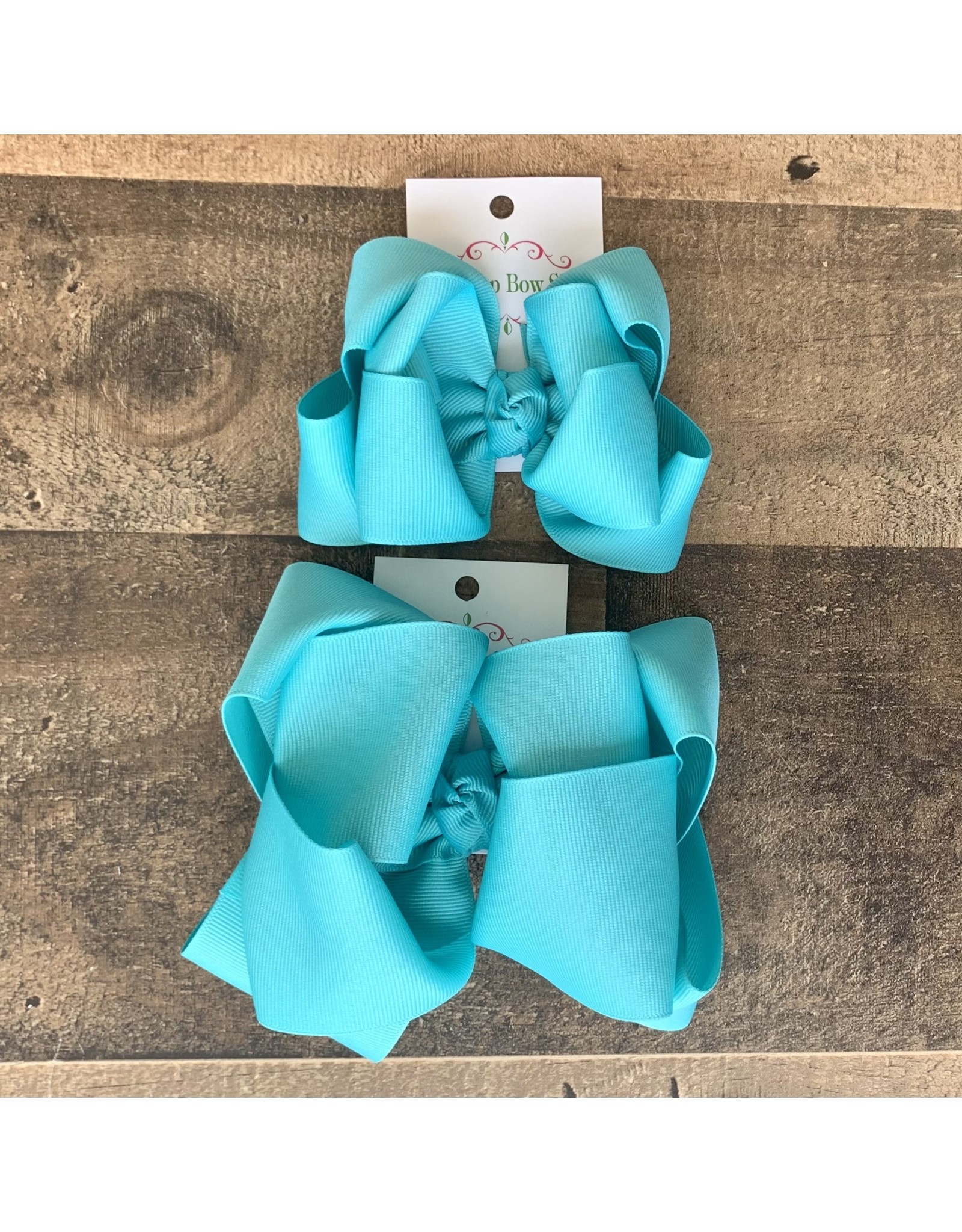 OS- Oceanwater Stacked Grosgrain Bow