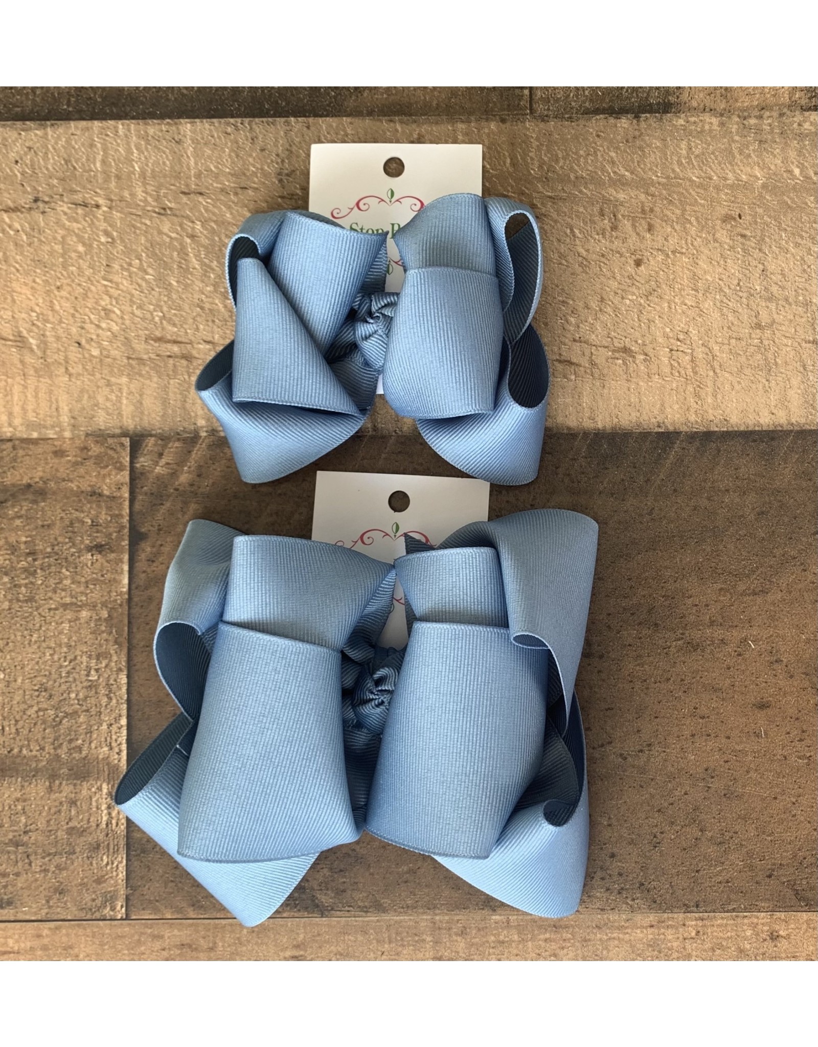 One Stop Bow Shop OS- Antique Blue Stacked Grosgrain Bow