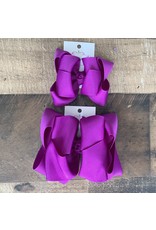 OS- Neon Purple Stacked Grosgrain Bow