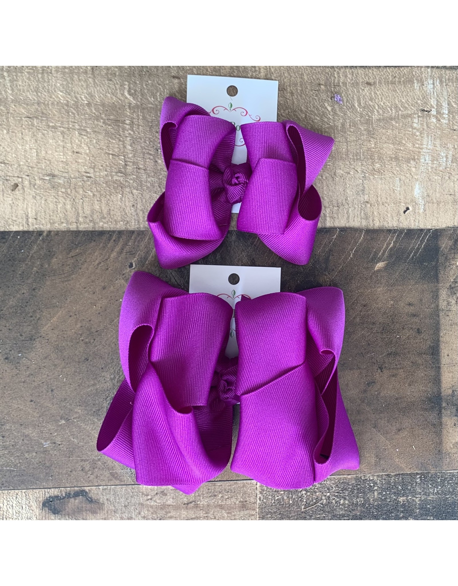 OS- Neon Purple Stacked Grosgrain Bow