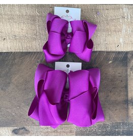 One Stop Bow Shop OS- Neon Purple Stacked Grosgrain Bow
