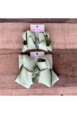 OS- Moss Stacked Grosgrain Bow