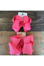 OS- Shocking Pink Stacked Grosgrain Bow
