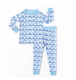 Little Sleepies Little Sleepies- Blue Rainbows Two-Piece Bamboo Pajama Set