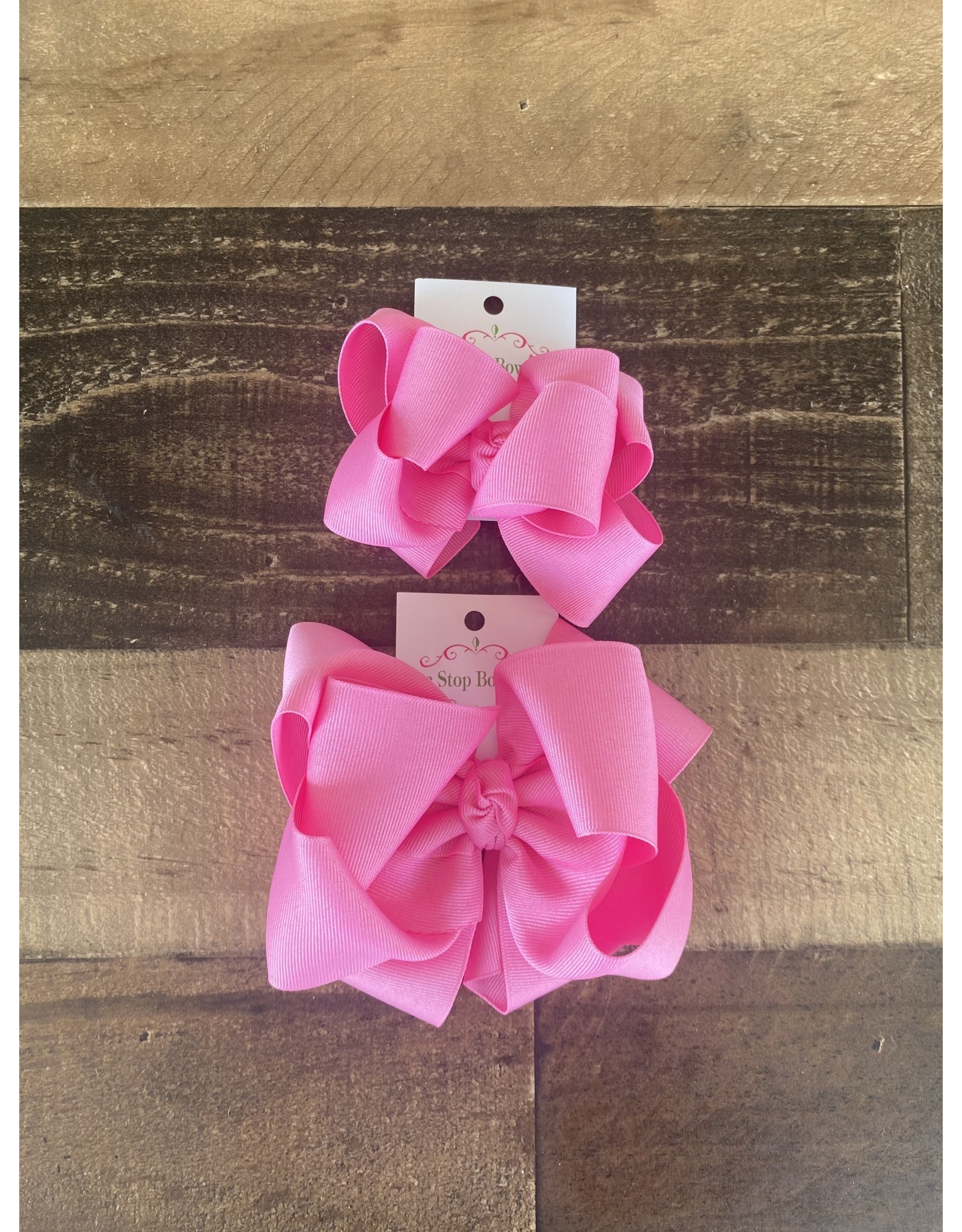 OS- Oinky Pink Stacked Grosgrain Bow