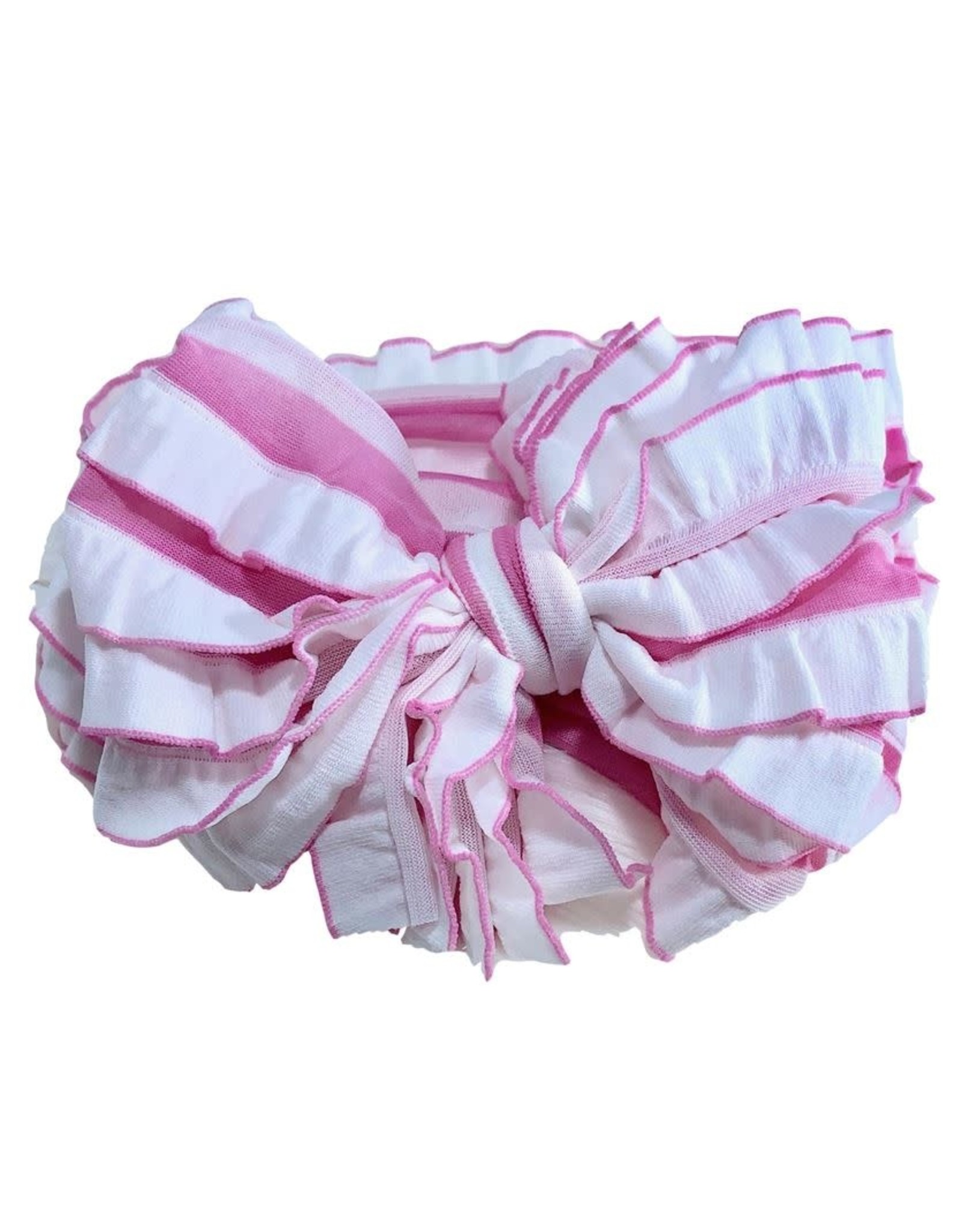 In Awe- Bubblegum White Stripe Headband