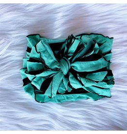 In Awe- Mint & Black Stripe Headband