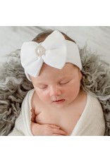 ILYBEAN Ilybean- White Nursery Headband w/Pearl Center