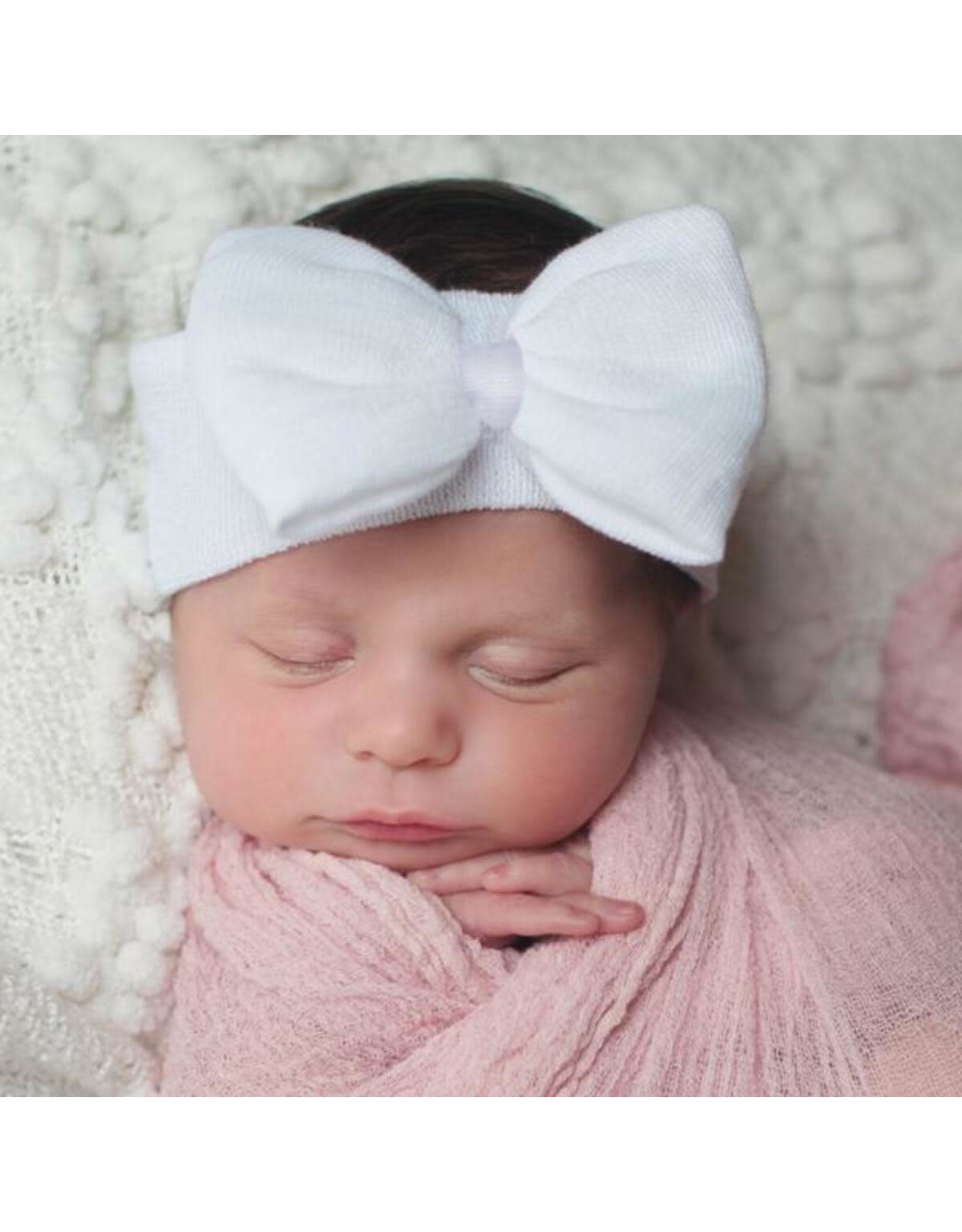 ILYBEAN Ilybean - White Bow White Ribbon Nursery Headband