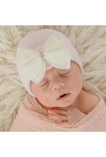 ILYBEAN Ilybean- Pink Hat w/Pearl Bow Beanie
