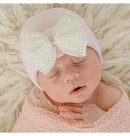 ILYBEAN Ilybean- Pink Hat w/Pearl Bow Beanie