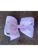 Wee Ones- White/Lt Pink Leopard Print Medium Bow