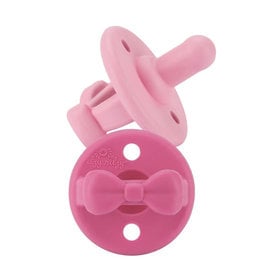 Itzy Ritzy Itzy Ritzy - Sweetie Soother Pacifier 2-Pack: Cotton Candy & Watermelon Bows