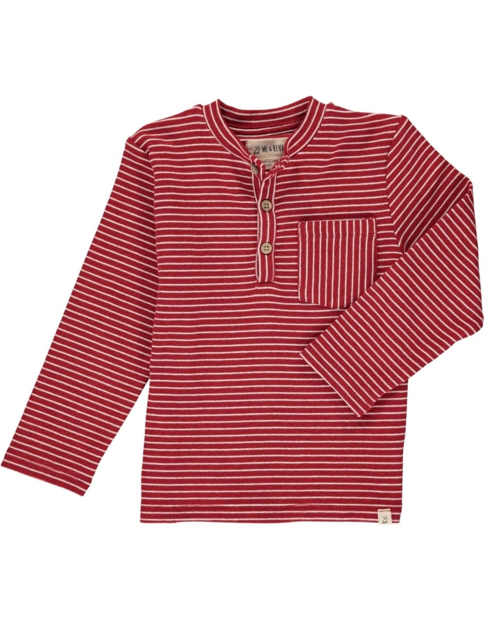 Me & Henry Me & Henry- Flagstop Red Stripe Henley