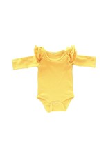 Mila & Rose Mila & Rose- Mustard L/S Flutter Bodysuit