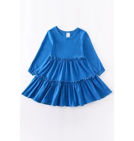 Blue Ruffle Tiered Dresses