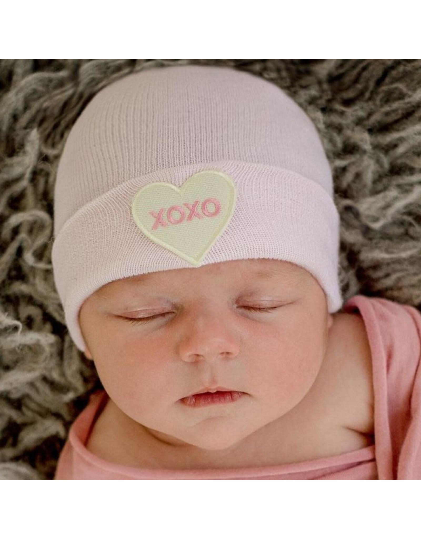 ILYBEAN Ilybean - XOXO Candy Heart Pink Nursery Hat