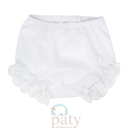 Paty Inc. Paty Inc- Eyelet White Diaper Cover NB