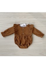 loved by Jade Presley Brown Corduroy Button L/S Bubble