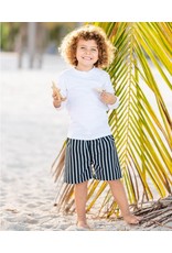 Ruffle Butts Ruffle Butts - Black & White Stripe Swim Trunks