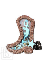 Beyond Creations Beyond Creations- Brown/Aqua Cowgirl Boot Glitter Shaker