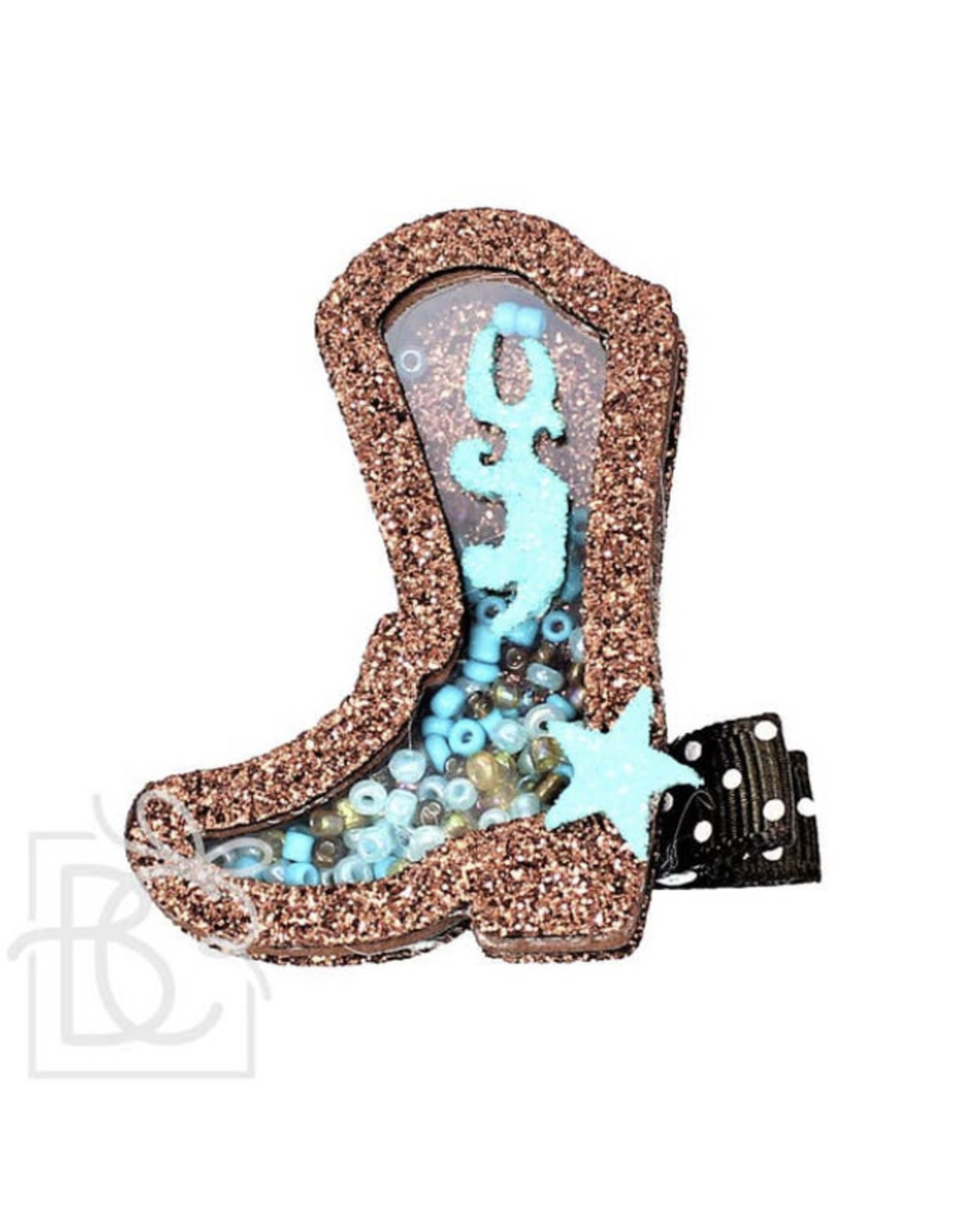 Beyond Creations Beyond Creations- Brown/Aqua Cowgirl Boot Glitter Shaker