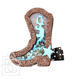 Beyond Creations Beyond Creations- Brown/Aqua Cowgirl Boot Glitter Shaker